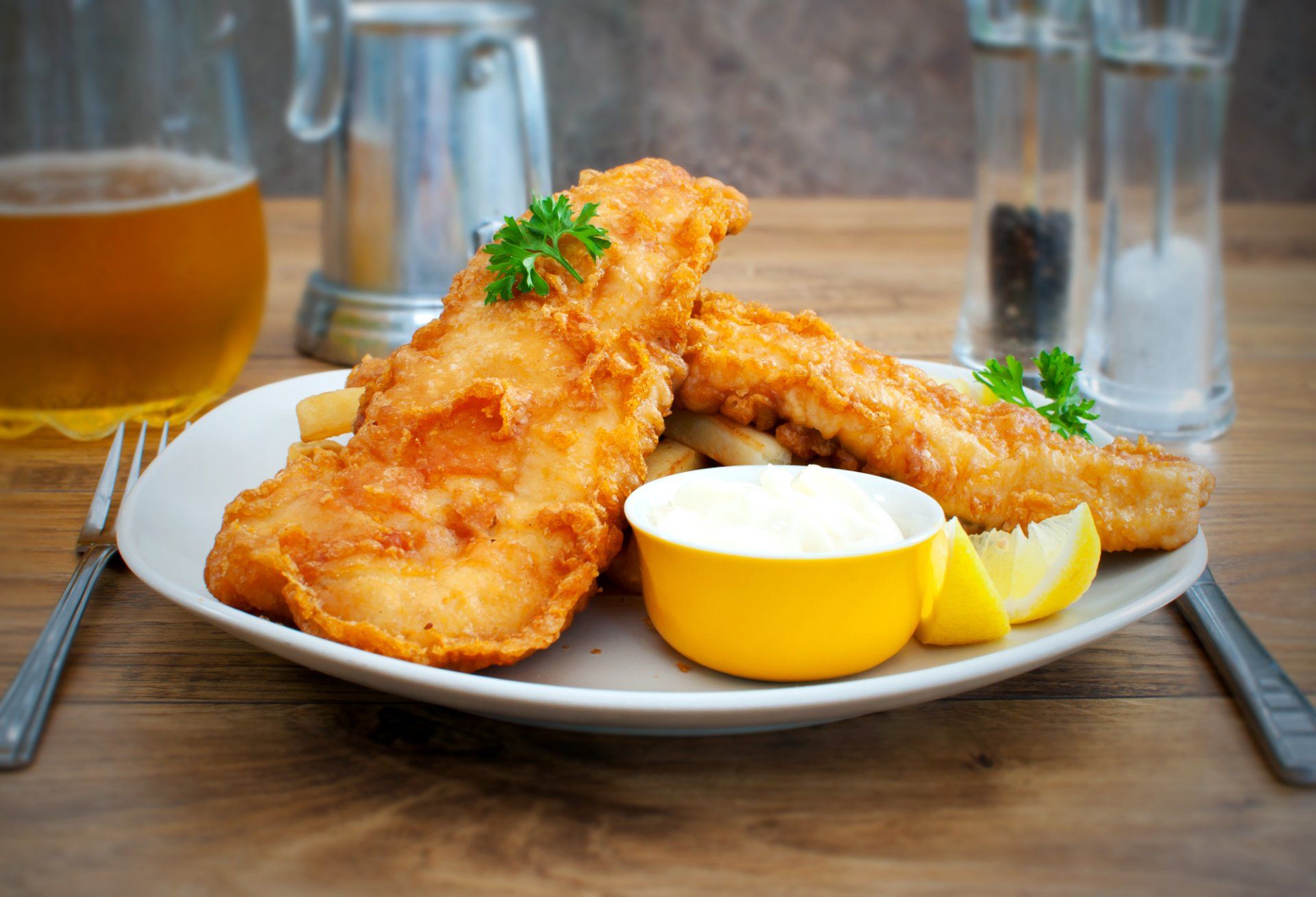 Golden fish and chips from Lucky's